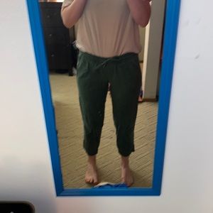 Army green Linen capris